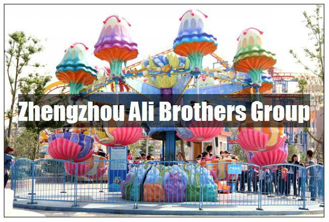 Amusement park games factory family rides shaking head happy jellyfish