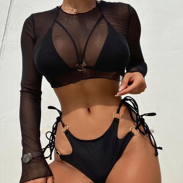 Women's black color Swimming Pool Wear for Occasions for swimming nylon fabric