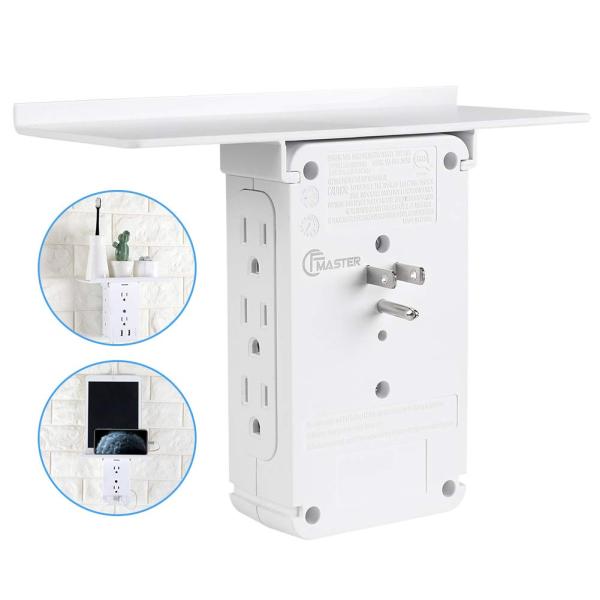 Wall Power Socket with Surge Protector ETL cETL Passed 6 Outlets 2USB