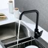 Buy cheap SS Spout Single Handle Kitchen Faucet Chrome Finish Hot Cold Water Mixer Tap from wholesalers