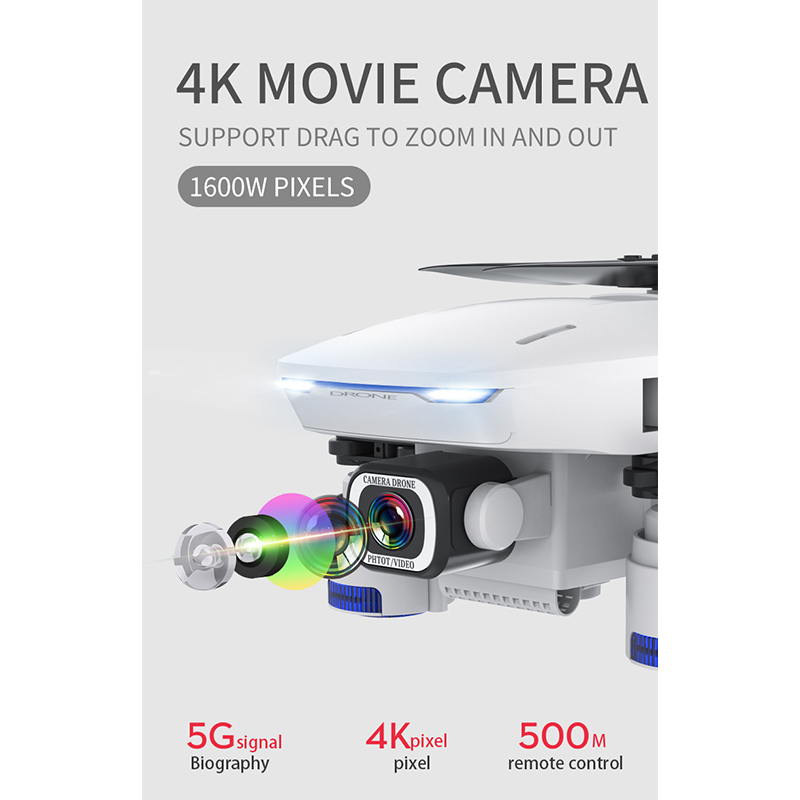 4K GPS Wifi 1080P 100m Adjustable Angle RC Camera Drone