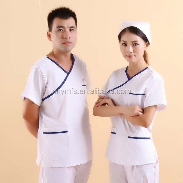 wholesale new style stretchy medical scrubs sets nurse uniform Custom V neck with 3 pockets unisex scrub set hospital uniform