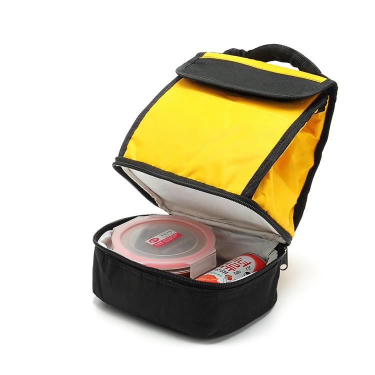 Classic gray brown series heat preservation thermal insulation fabric bag lunch fresh keeping insulated delivery cooler bag 3 bu