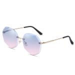 BSCI Oversized Shades Female Trendy UV400 Rimless Designer Sunglasses