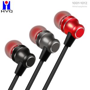 Wholesale IPX2 3.5mm Wired Earphone With Microphone Metal Earbuds TPE Flat Cable from china suppliers