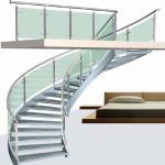 Wrought Iron Interior Stair Railings Spiral Staircase Glass Curved Banister