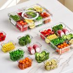 Transparent Plastic 8-divided Lunch Box Storage Box Insurance Container Box