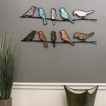 Gnee Garden 6" Height Contemporary Metal Bird Wall Sculpture Indoor