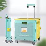 6 Wheels Climbing Plastic Shopping Cart With Seat Mini Folding Hand Luggage Cars