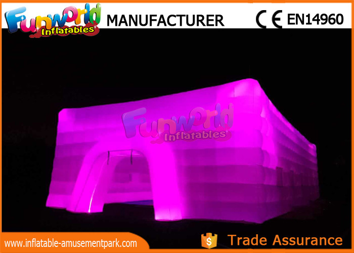 Large Outdoor LED Inflatable Cube Tent for Wedding / Camping