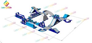 Wholesale Blue And White Inflatable Floating Water Park / Outdoor Water Play Equipment from china suppliers