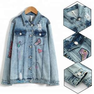 Wholesale Fashion Spring Teen Girls Denim Clothes Jean Jacket Casual / Printed Pattern from china suppliers