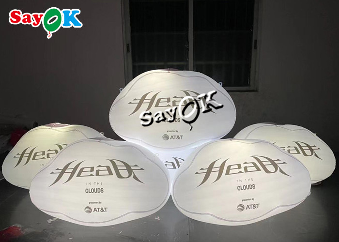 60cm Advertising Hanging Airtight Led Lighting Cloud Inflatable With Logo Printing