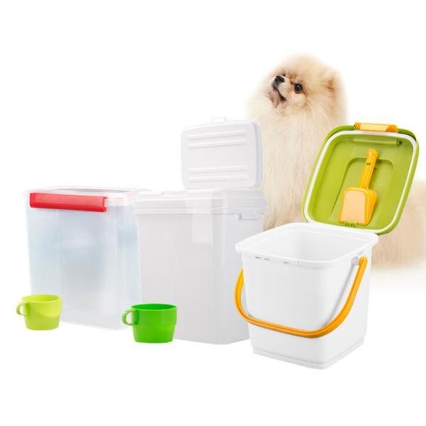 40L 15kgs 17lbs high quality stocked customized pet food storage container bucket dispenser dog food can box for dog cat