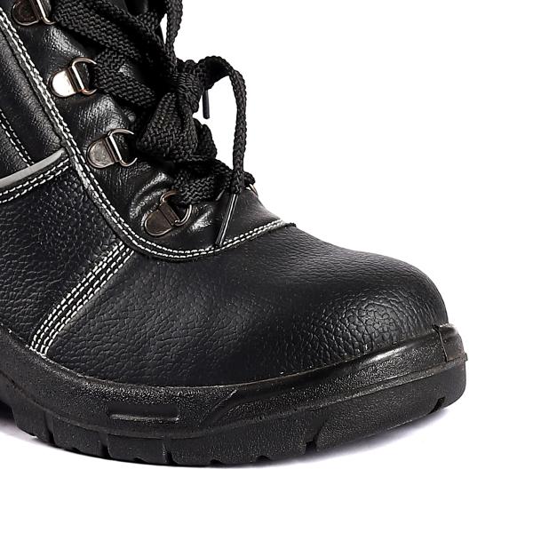 Brand SJ Comfortable Work Shoes with PU Sole and Embossed Cow Leather Upper OEM Safety Boots