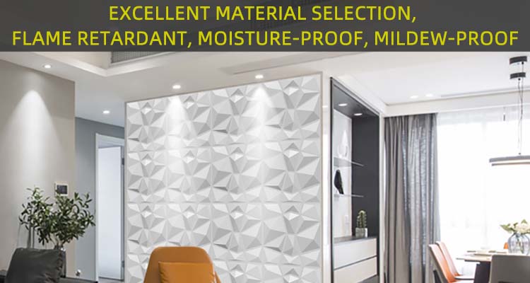 Luxury Living Room TV Background 500mm*50mm PVC 3D Wall Panel with Modern Design