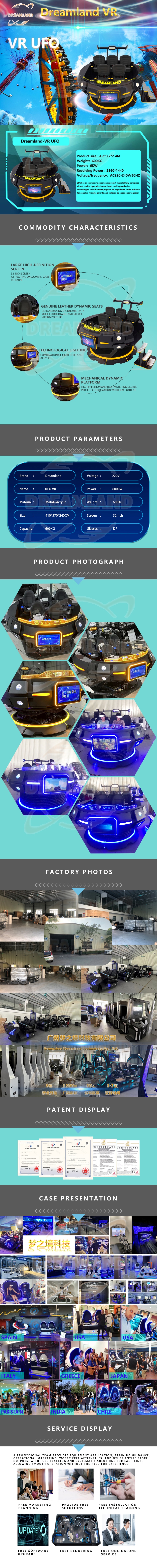 Dreamland Guangzhou vr supplier battleship UFO Tank 5 Seat Cinema VR Rotation Motion Simulator 9D VR Chair