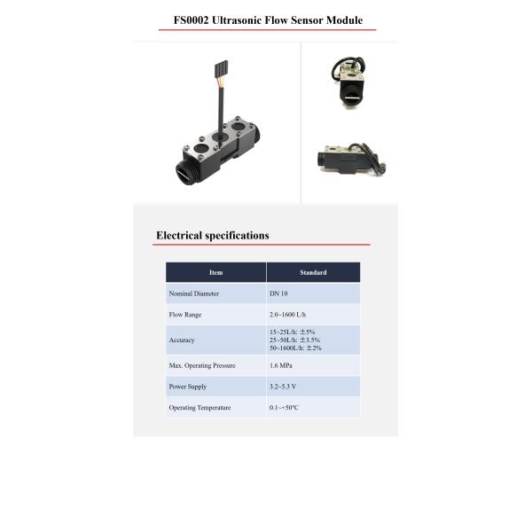 DN10 Ultrasonic Flow Sensor Piezoelectric Transmitter And Receiver Sensor