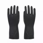 Black Heavy Rubber nitrile chemical gloves Resistant To Acid And Alkali