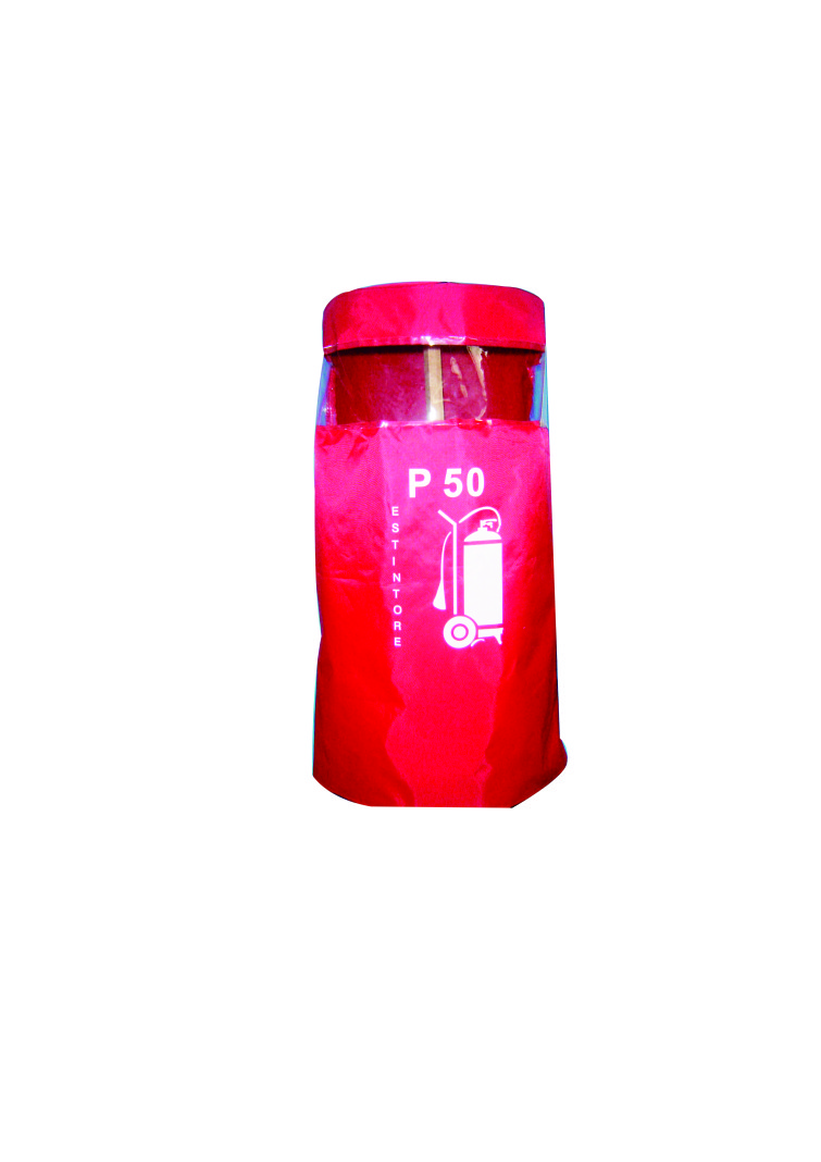 Polyester Safety Protection Products Cylindrical Fire Extinguisher Cover Red Color