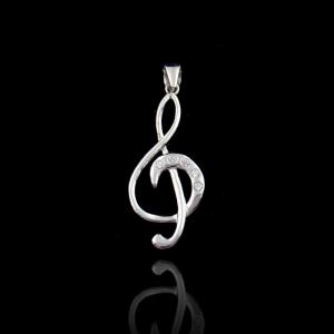 Wholesale Unique Music Meaning Pendant Treble Clef Simple Pure Silver Jewelry from china suppliers