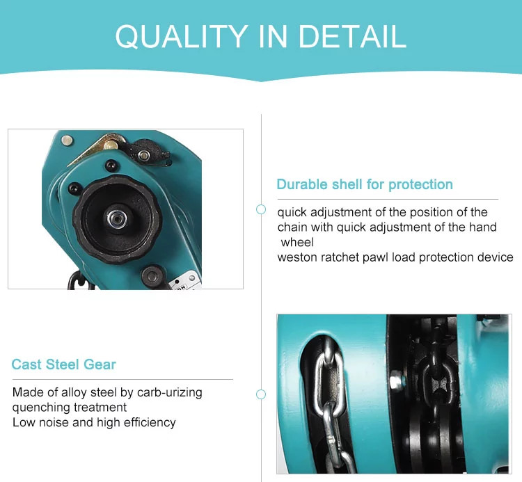 50T 1.5m Lifting 250Kg SS Hand Operated Chain Hoist