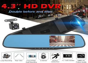 Wholesale OEM Dual Cameras 2 Channel Blackbox DVR Dash Cam Rearview Mirror Full HD1080p from china suppliers