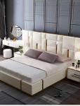 Bentley Luxury Leather Cowhide King Size Bed Large Apartment Hotel Room
