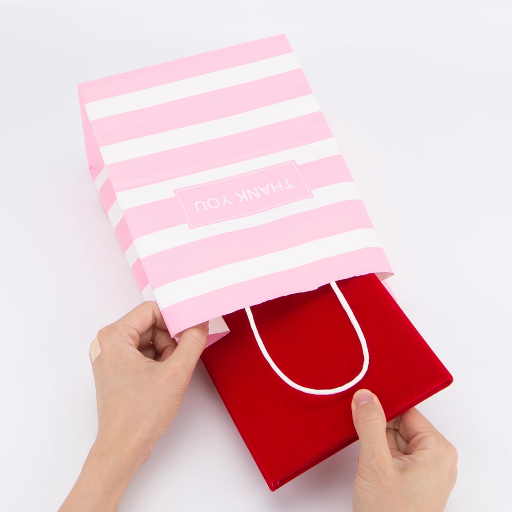 Custom Color Accepted Promotion Kraft Paper Thank You Bag for Wedding Party Store