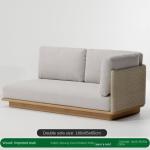 Exquisite Design Courtyard Garden Hotel Teak Wood Aluminum Sofa Set Outdoor