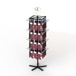 4 Sides Wire Grid Metal Floor Display Stands Modern Fashion Style