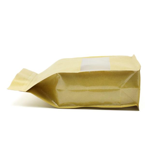 Transparent window zipper top kraft paper packaging bag Side Gusset stand up