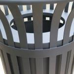 Powder Coating Dia 584* 914H Mm Steel Outdoor Trash Can