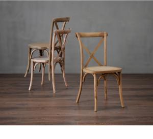 Wholesale Event rental wedding oak wood cross back chair rattan set X back chair event wedding cushion chair from china suppliers