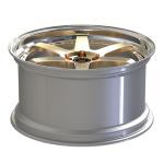 19inch Luxury 2 Piece Forged Wheels Light Gold Disc Polished Lips For Audi S3