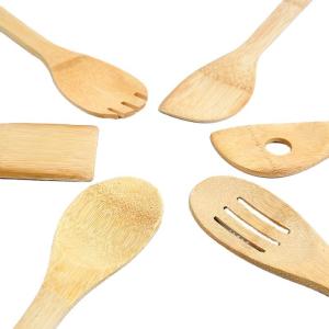 Wholesale 6 Piece Bamboo Kitchen Utensil Set Wood Spatula Spoon For Cooking from china suppliers