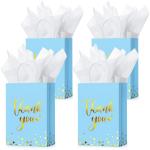 Business Shopping Custom Handmade Flat Bottom Kraft Paper Bags With Thank You