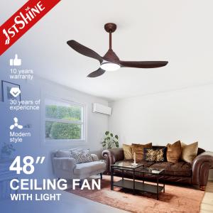 Wholesale 48in Plastic LED Ceiling Fan 220V 50HZ With Wood Grain Blades from china suppliers