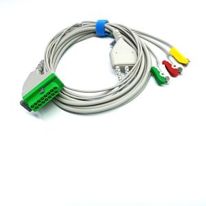 Wholesale FUKUDA DENSHI Compatible Ecg Cable 3 Leads AHA Grabber End 15PIN Direct Connect from china suppliers