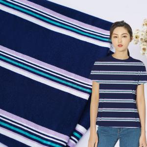 Wholesale Moisture Absorption And Healthy Breathable Striped Knit Fabric For T-Shirt from china suppliers