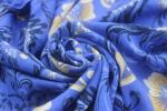 Flower Printed Custom Womens Dresses V Necked Pleated Blue Color BS191215