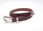 Skinny Snakeskin Embossed 3/4" Women's Fashion Leather Belts