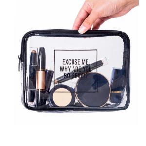 Wholesale OEM Clear Handle Cosmetic 18x5x8cm PVC Pencil Bag from china suppliers