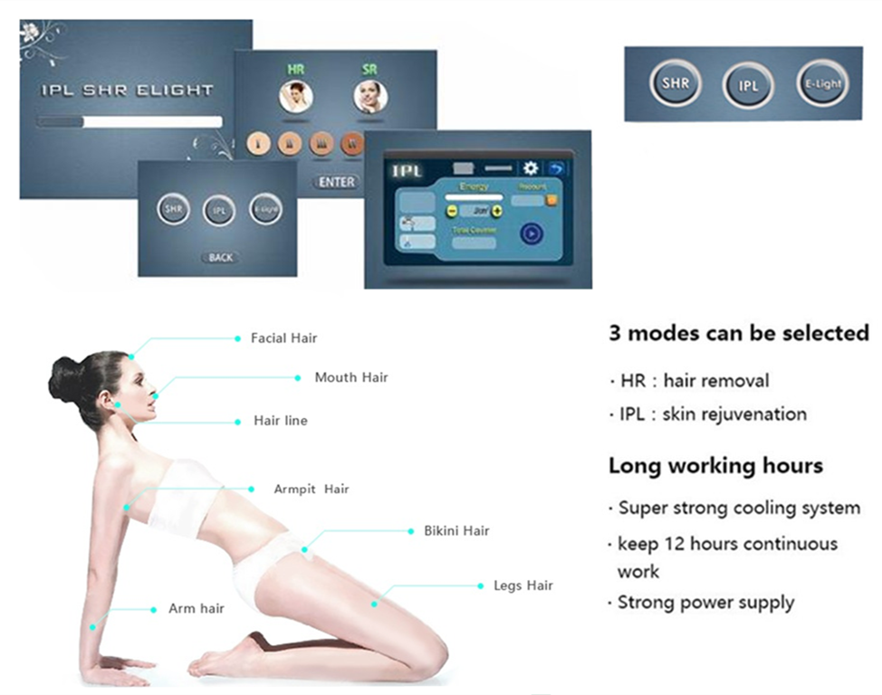2018 BEST QUALITY Optimal Pulse Technology fast permanent shr ipl hair removal