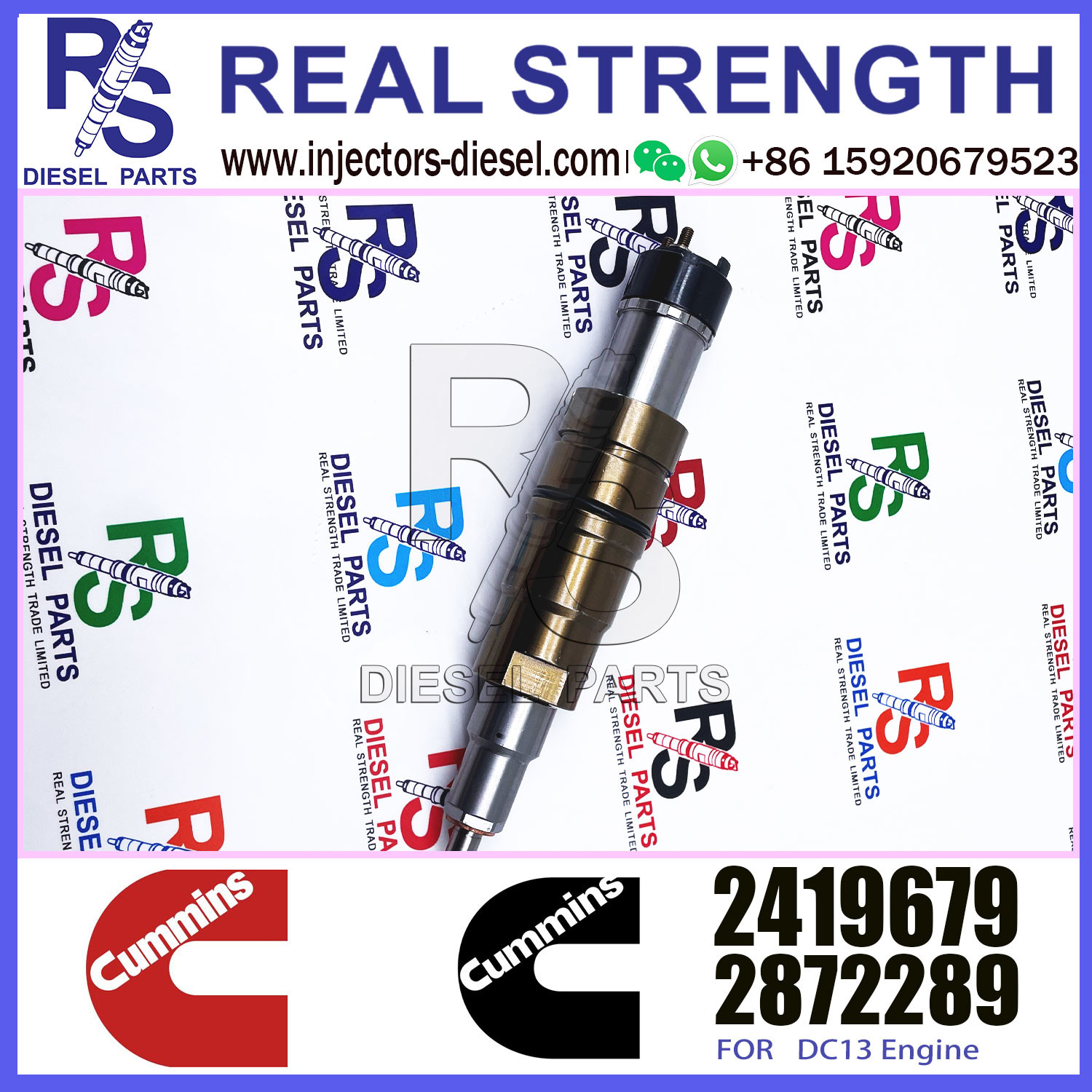 New fuel injector 1881565 common rail injector 1881565 for diesel fuel engine DC13 1933613 2057401 2058444 2419679