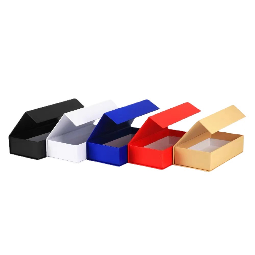 Gravnre Printing Custom Luxury Foldable Cardboard Paper Magnetic Folding Black Color Gift Packaging Paper Box