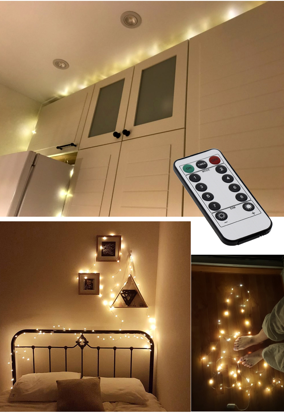 Festive outdoor copper string light 10m 20m remote control timing battery USB garden light for party Christmas decoratio