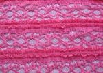 Delicate Pink Crocheted Lace Fabric Stretch In Ladies Garment , Shrink-Resistant