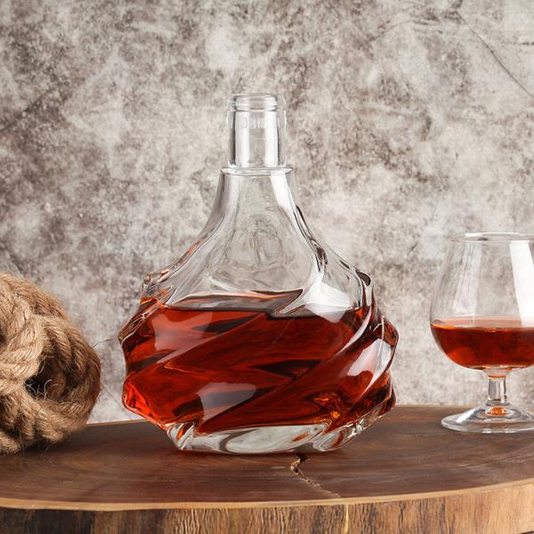 500ml Brandy Whisky Glass Bottle for Liquor Unique Design and Customize Sealing