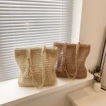 Straw Bag for Women Woven Beach Structured Tote Handmade Crochet Carteras De